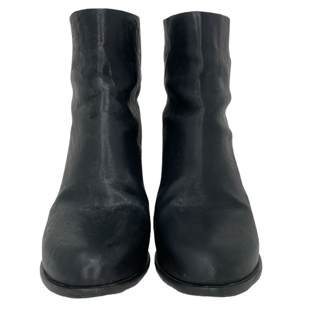 Rag & Bone Boots Women's 8.5 Black Leather Heeled Ankle Bootie Zip Round Toe - Picture 4 of 15
